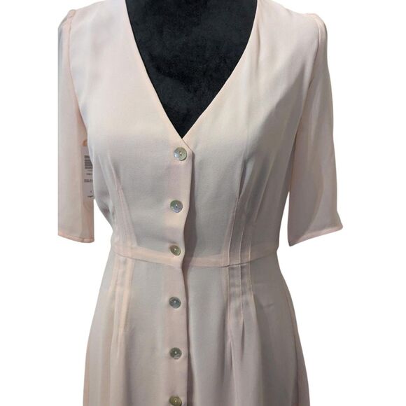 WILFRED ARITZIA Freya Dress Size 2 Rose Quartz Pink Button Front Mini NWT - Picture 2 of 8